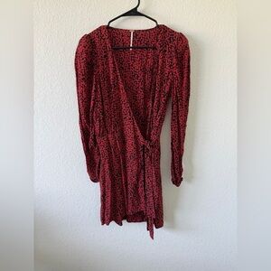Free People Red Floral Top